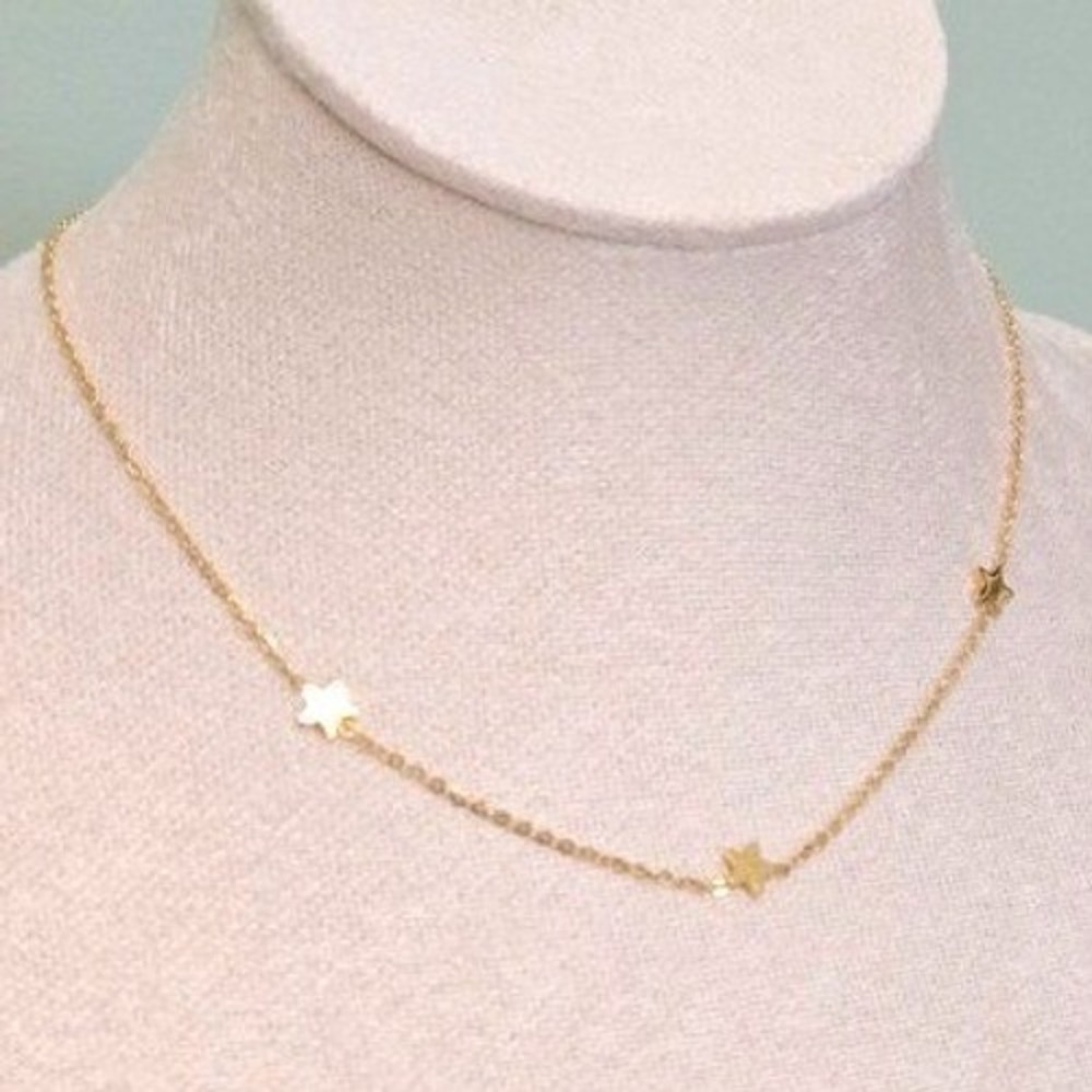 Maive 18K Gold Plated Three Star Dainty Miminalist‎ Necklace
